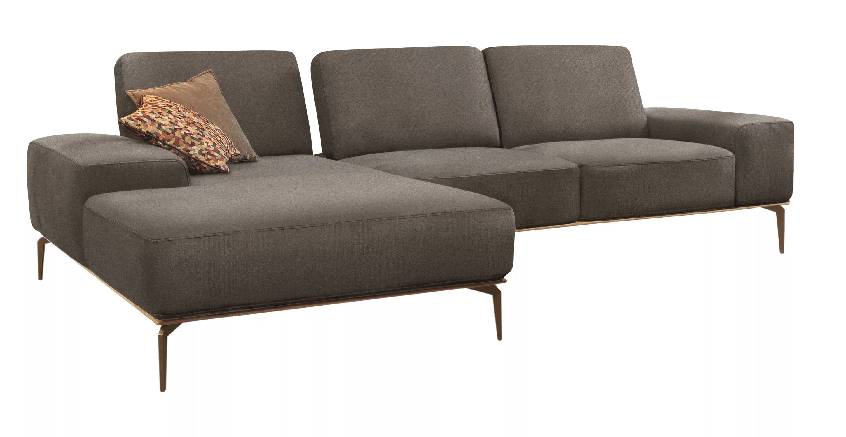 W.SCHILLIG Ecksofa run, mit Holzsockel, Füße in Bronze pulverbeschichtet, B günstig online kaufen