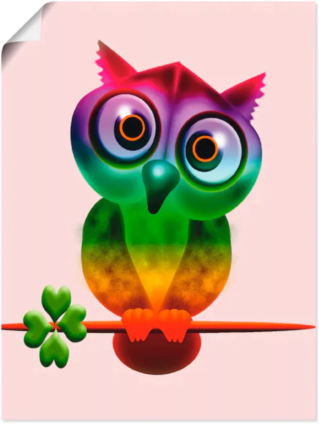 Artland Wandbild »Bunte Eule«, Vögel, (1 St.), als Poster, Wandaufkleber in günstig online kaufen