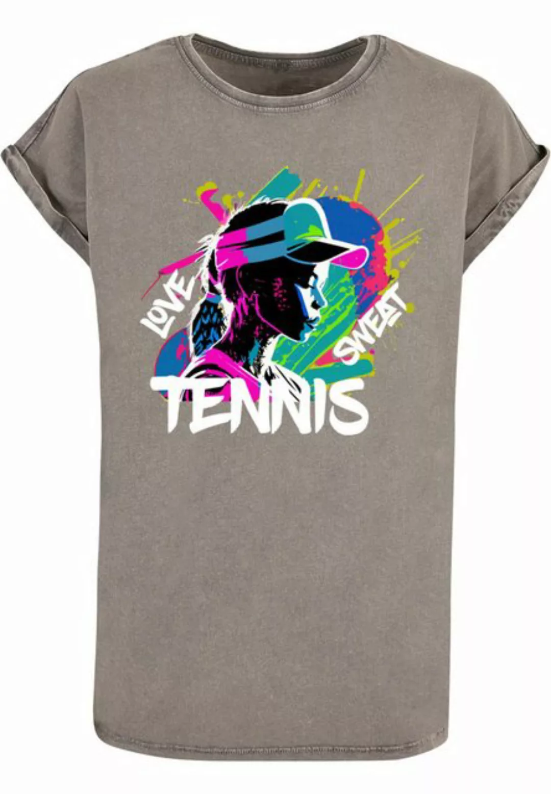 Merchcode T-Shirt Merchcode Damen Ladies Tennis Love, Sweat - Acid Washed T günstig online kaufen