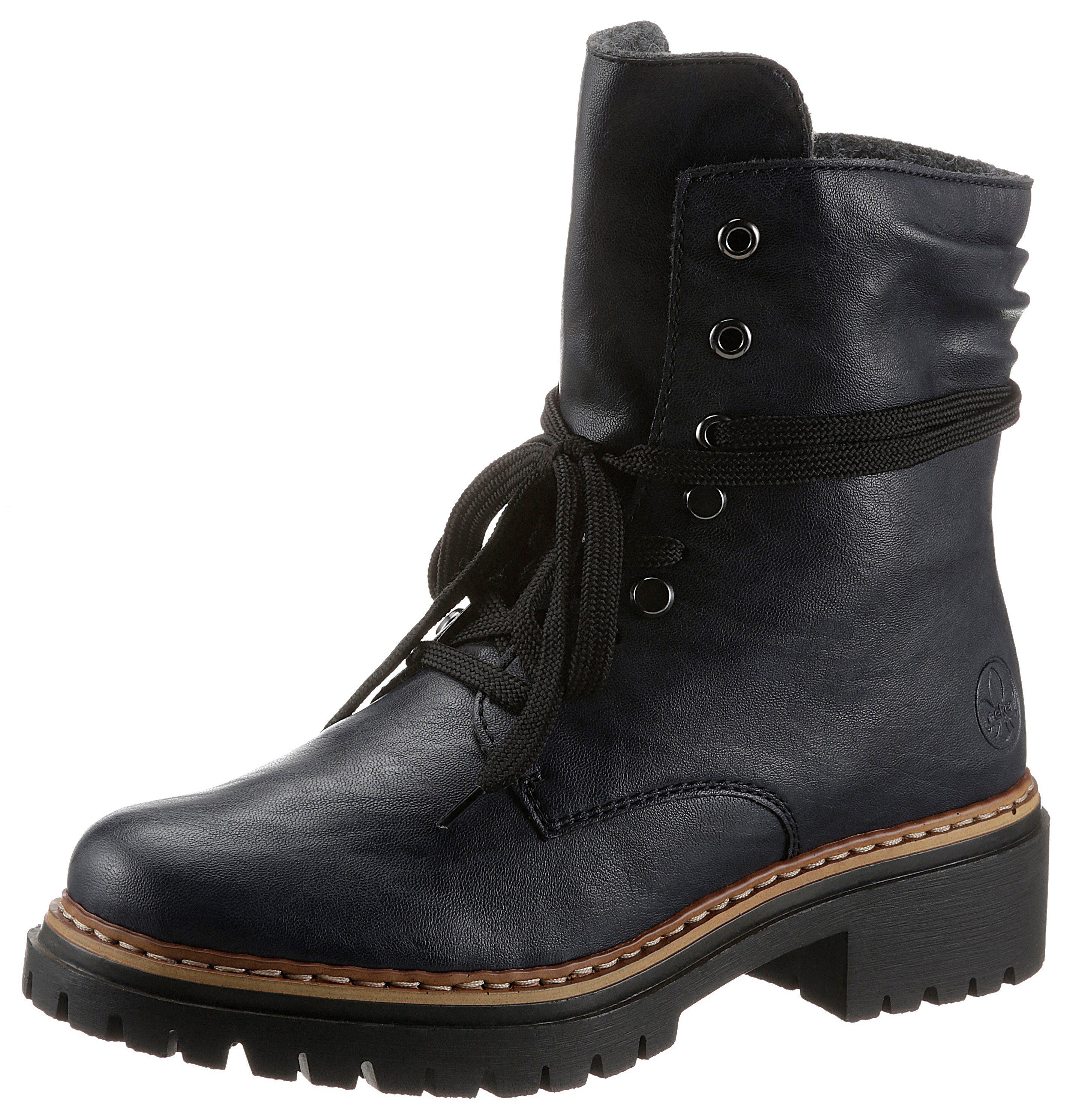 Rieker Schnürboots, Stiefelette, Profilsohle, Blockabsatz, mit günstig online kaufen
