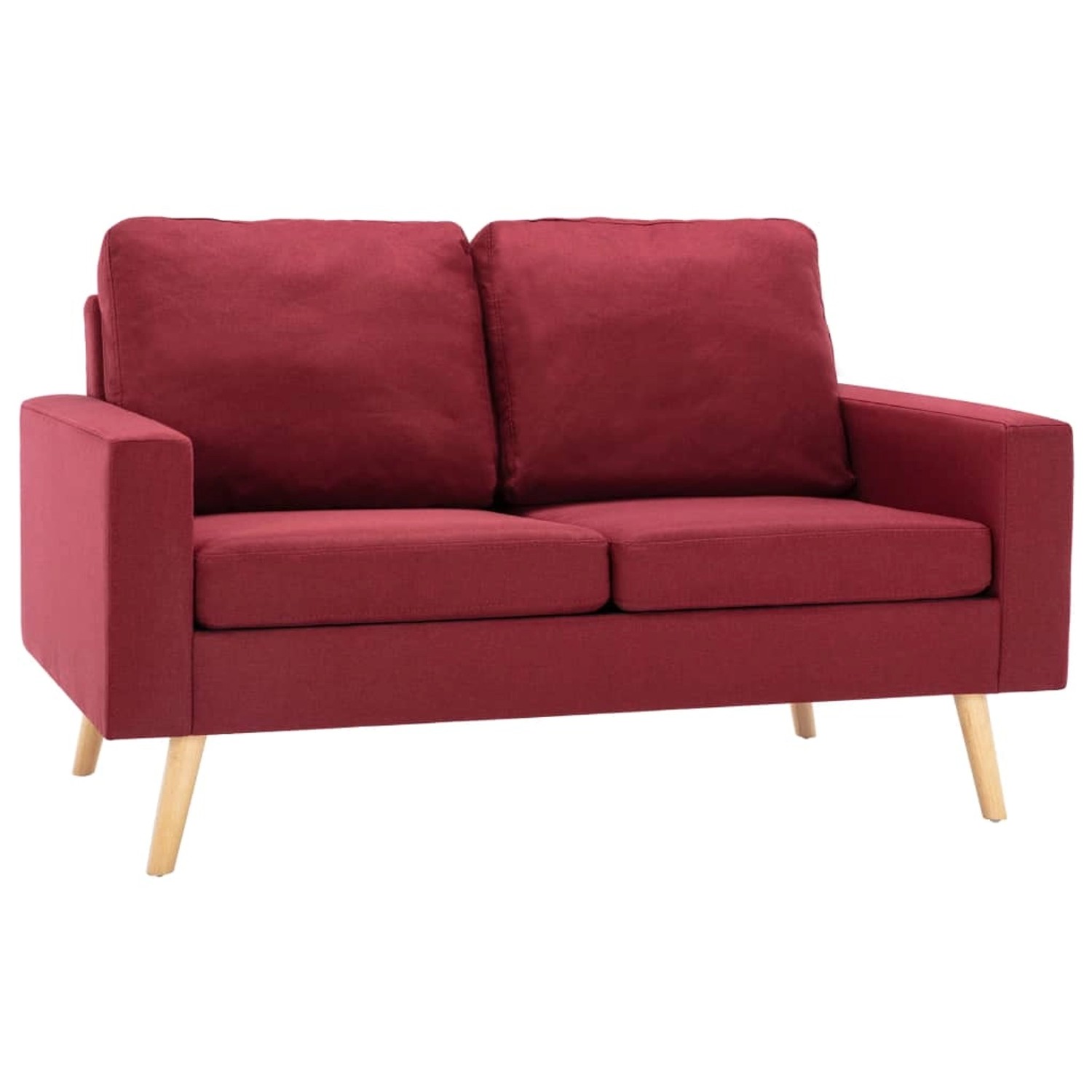 vidaXL 2-Tlg Sofagarnitur Stoff Weinrot Modell 2 günstig online kaufen