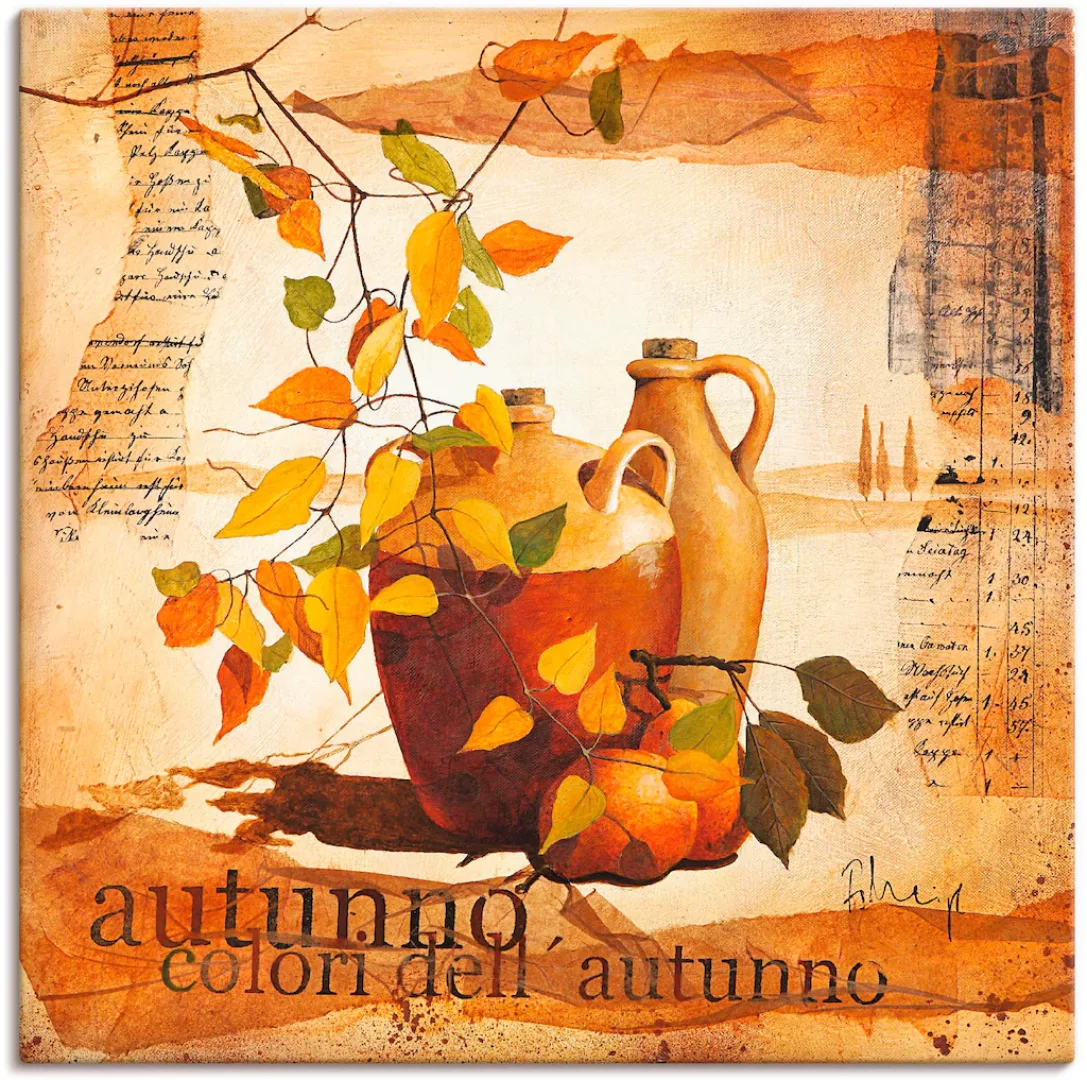 Artland Leinwandbild "Italienisches Herbstlaub", Vasen & Töpfe, (1 St.), au günstig online kaufen