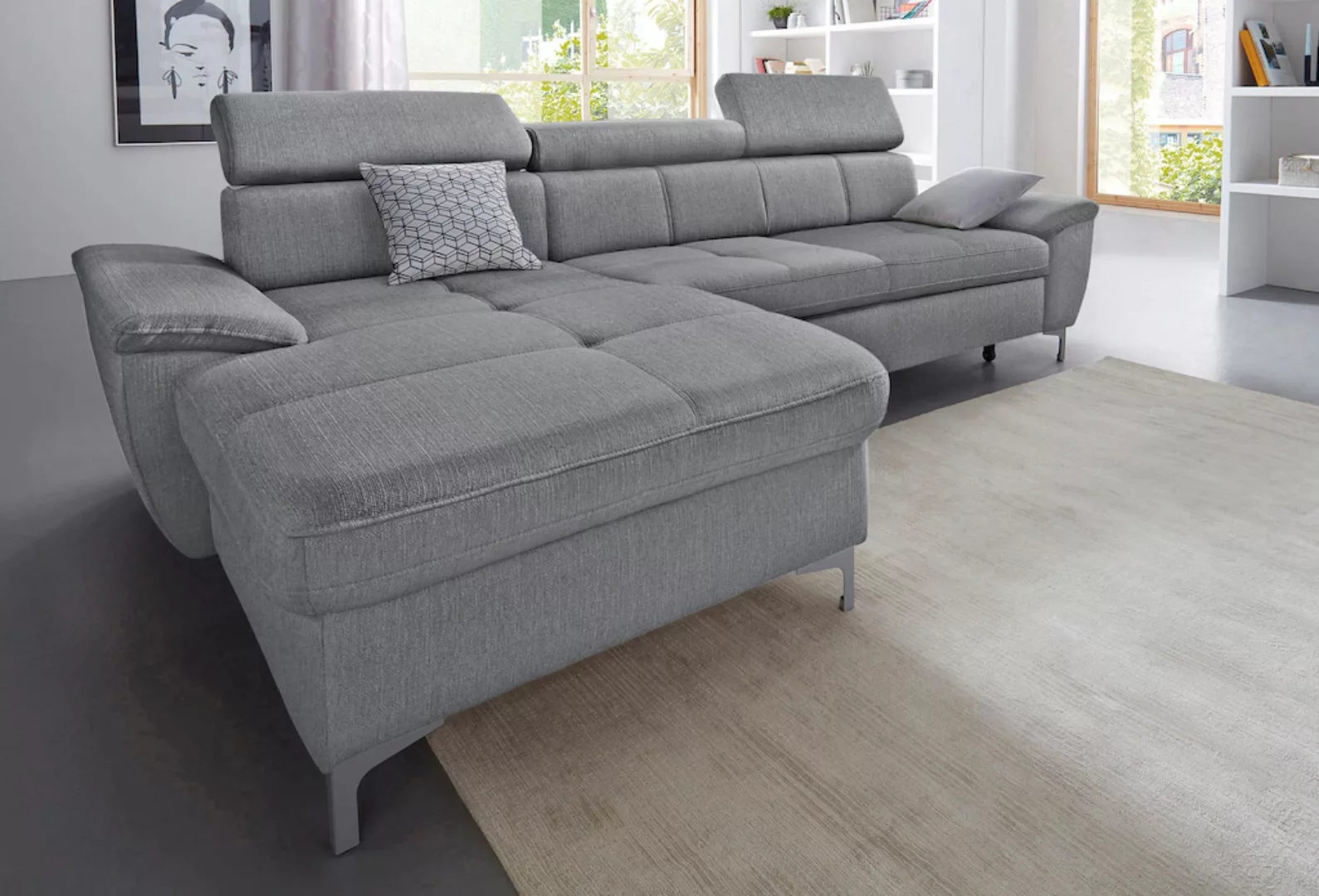 exxpo - sofa fashion Ecksofa "Azzano, L-Form", wahlweise mit Bettfunktion u günstig online kaufen