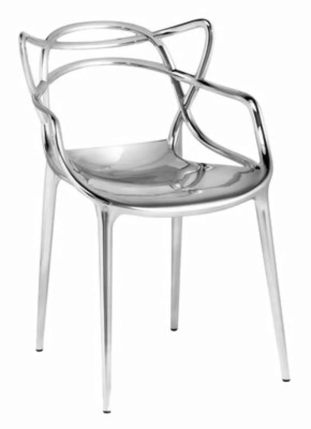 Stapelbarer Stuhl Masters plastikmaterial metall / metallic - Kartell - Met günstig online kaufen