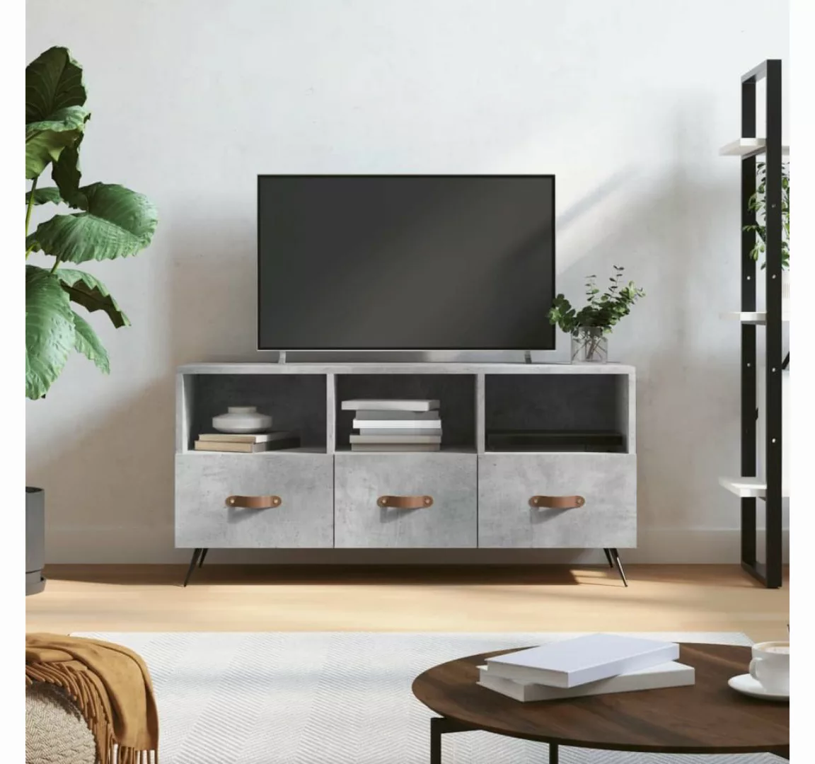 furnicato TV-Schrank Betongrau 102x36x50 cm Holzwerkstoff günstig online kaufen
