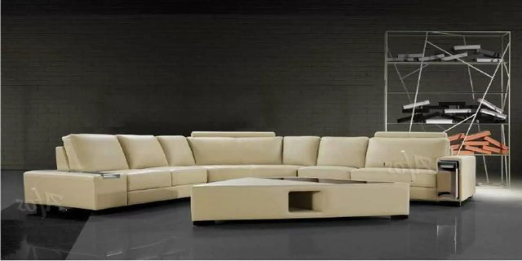 JVmoebel Ecksofa Ledersofa Ecksofa Sofa mit USB,Design Sitz Polster Garnitu günstig online kaufen