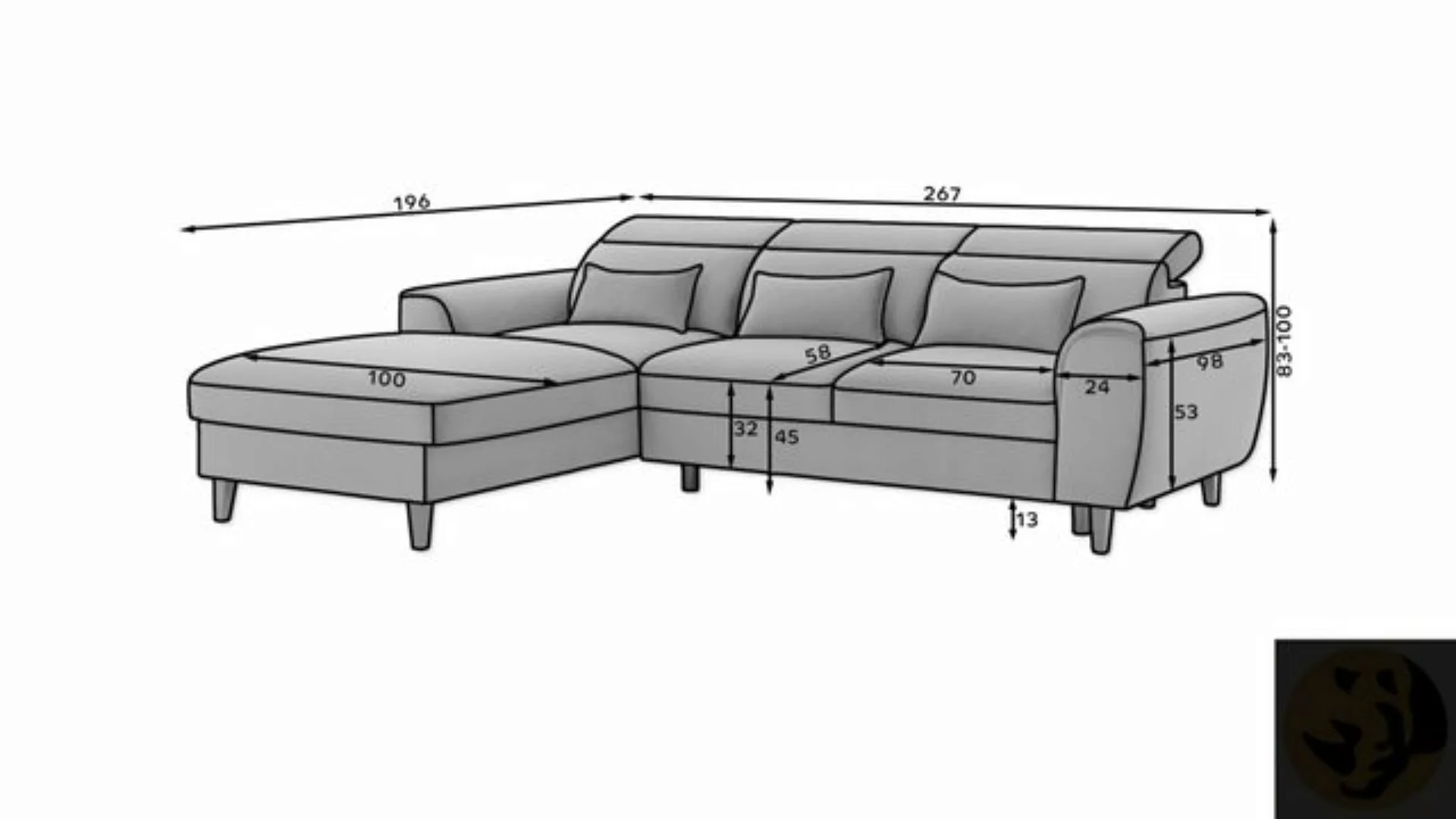 Friderik-EU Ecksofa FOBLE Elegante Couch aus Samtstoff, Schlaffunktion, Zie günstig online kaufen