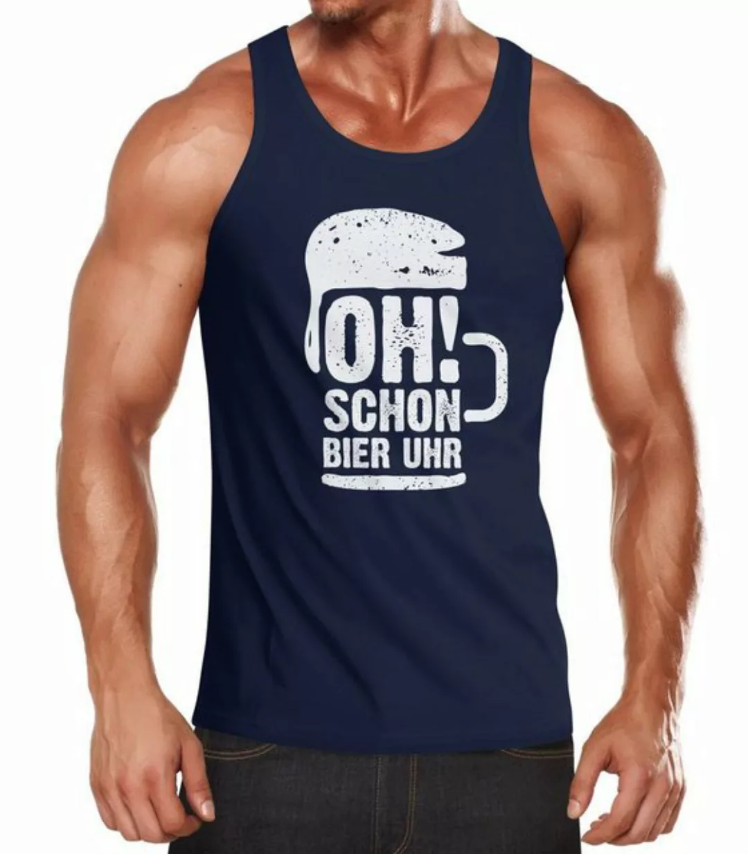 MoonWorks Tanktop Herren Tanktop oh schon Bier Uhr Muskelshirt Tank Top Mus günstig online kaufen