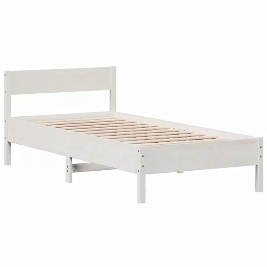 vidaXL Bett Massivholzbett ohne Matratze Weiß 75x190 cm Kiefernholz günstig online kaufen