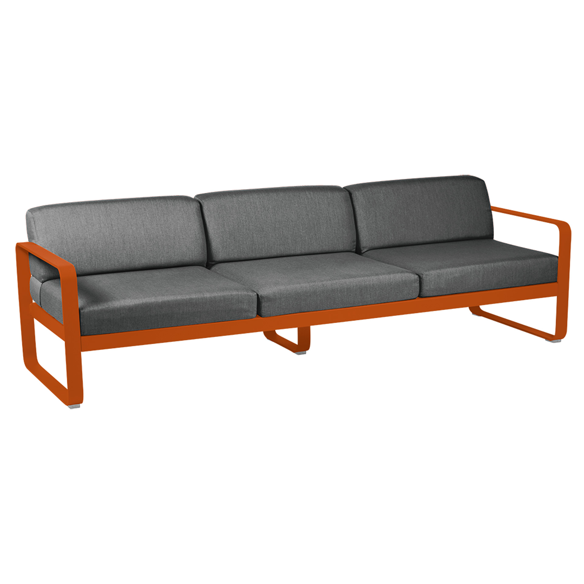 Bellevie 3-Sitzer Lounge-Sofa E2 Kandierte Orange A3 Graphitgrau günstig online kaufen