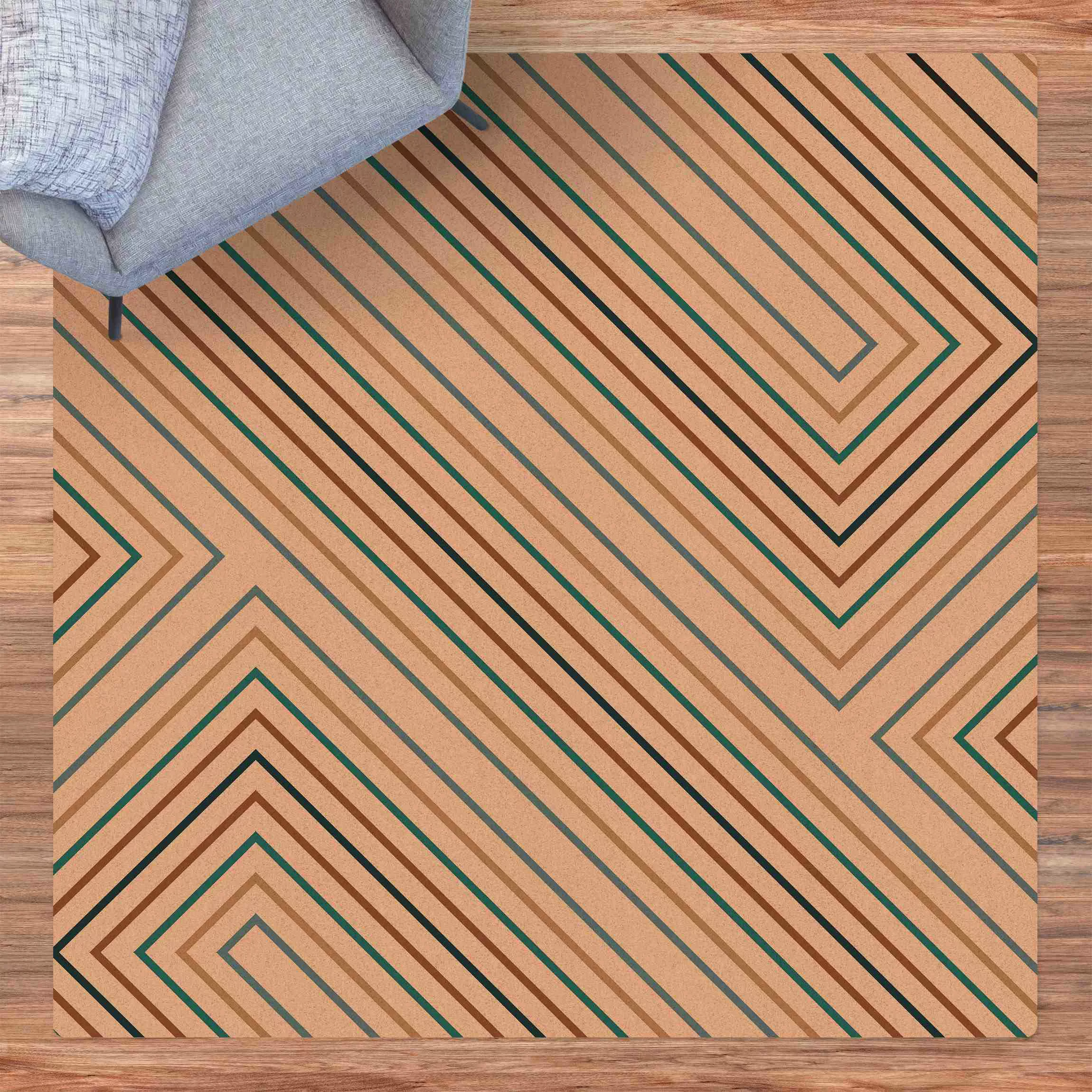 Kork-Teppich Symmetrische Geometrie Dijon günstig online kaufen