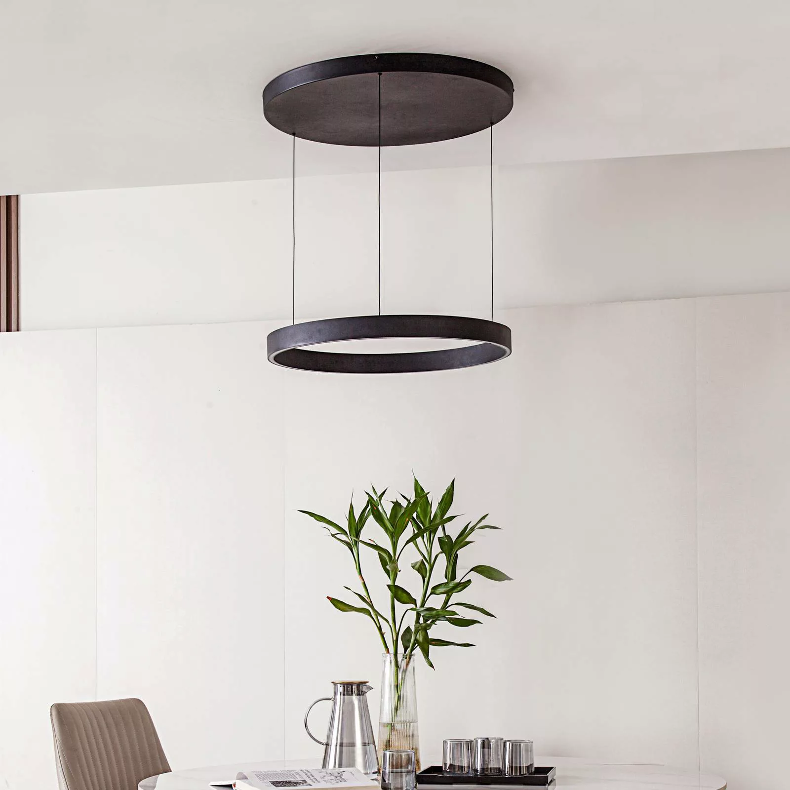 Lucande LED-Hängeleuchte Philine, 60 cm, schwarz, Eisen günstig online kaufen