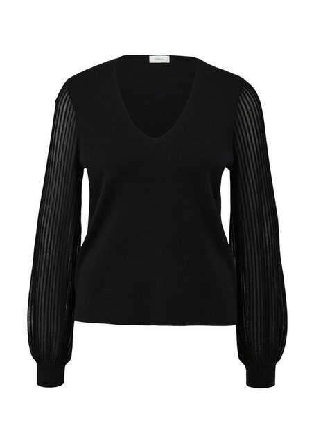 s.Oliver BLACK LABEL Sweatshirt Strickpullover, GREY/BLACK günstig online kaufen