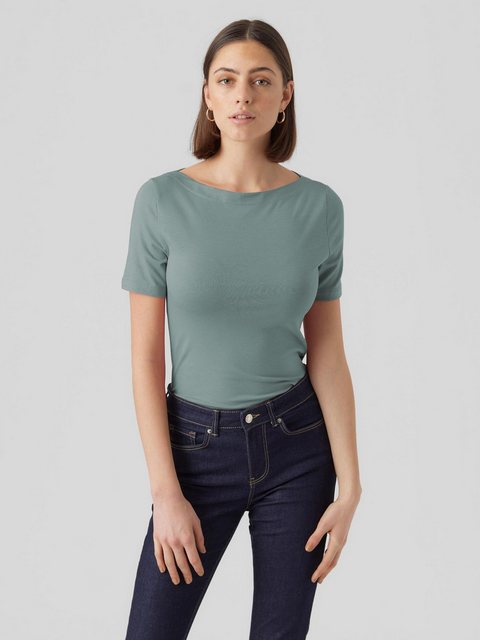 Vero Moda T-Shirt Basic Stretch T-Shirt mit U-Boot-Ausschnitt VMPANDA 5368 günstig online kaufen