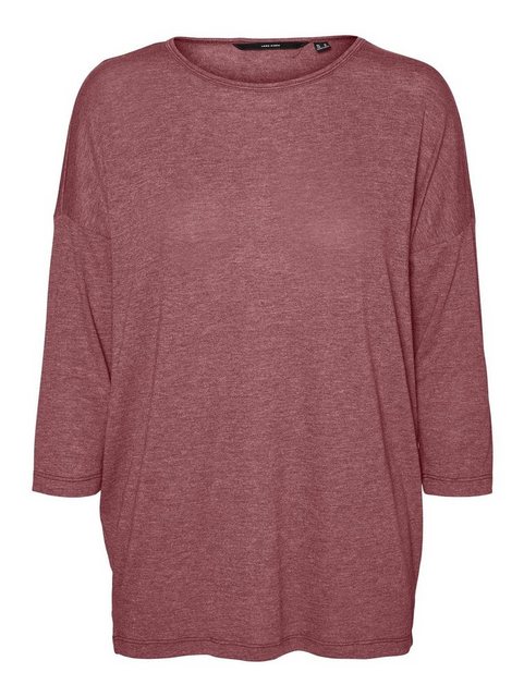 Vero Moda T-Shirt Einfarbiges 3/4 Arm Shirt Rundhals Langarm Top Oberteil V günstig online kaufen