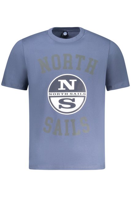 North Sails T-Shirt Kurzarm T-Shirt Herren Blau mit Druck & Rundhals - günstig online kaufen