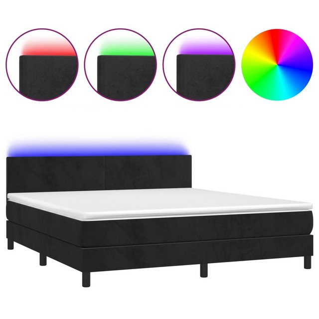 vidaXL Boxspringbett Bett Boxspringbett mit Matratze & LED Samt (180 x 200 günstig online kaufen