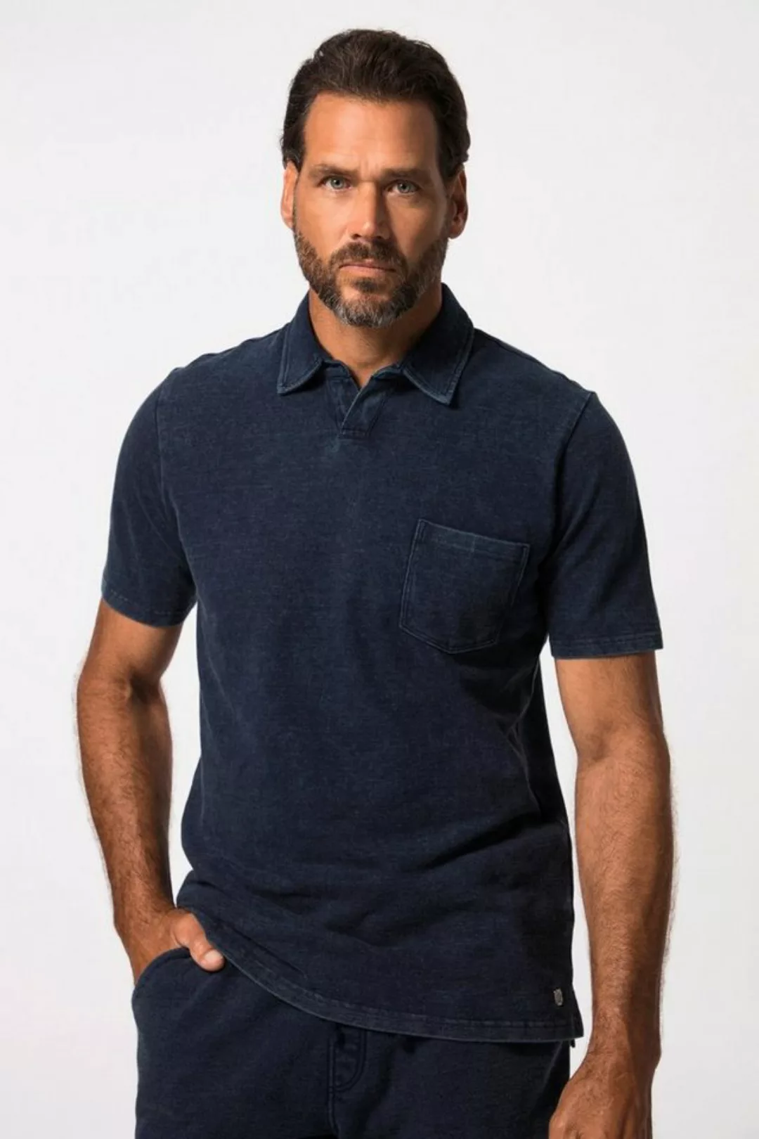 JP1880 Poloshirt Poloshirt Halbarm Piqué Jeanslook bis 8 XL günstig online kaufen