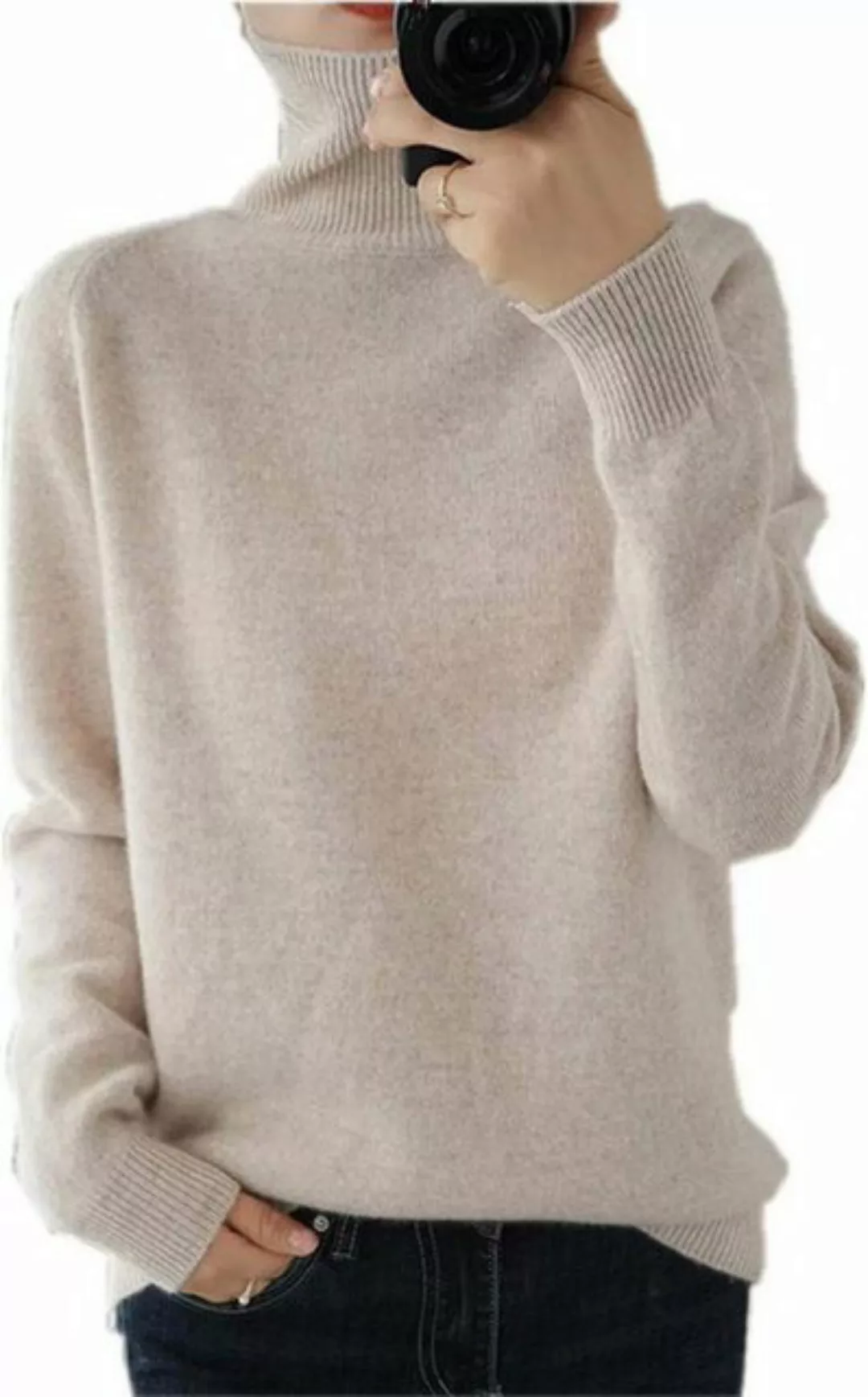 KIKI 2-in-1-Pullover Damen Mode Rollkragenpullover-Kaschmir Pullover günstig online kaufen