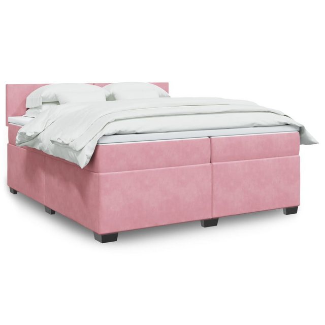 furnicato Bettgestell Boxspringbett mit Matratze Rosa 200x200 cm Samt günstig online kaufen