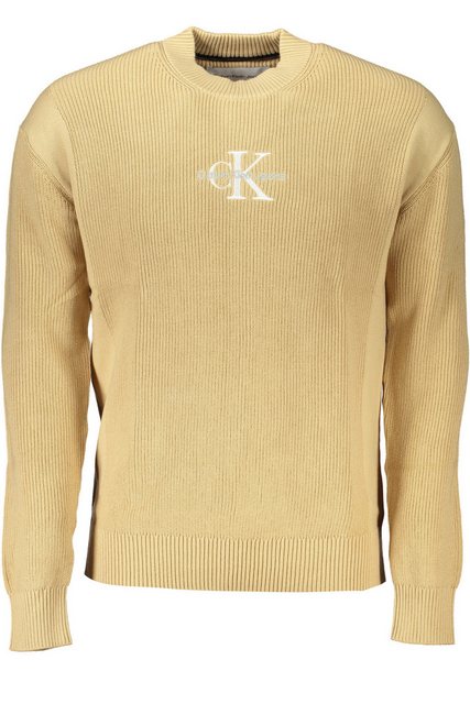 Calvin Klein Jeans Strickpullover Beiger Herrenpullover mit Rundhalsausschn günstig online kaufen