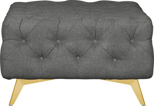 Leonique Polsterhocker "Amaury", Chesterfield-Optik, Breite 80cm, Fußfarbe günstig online kaufen