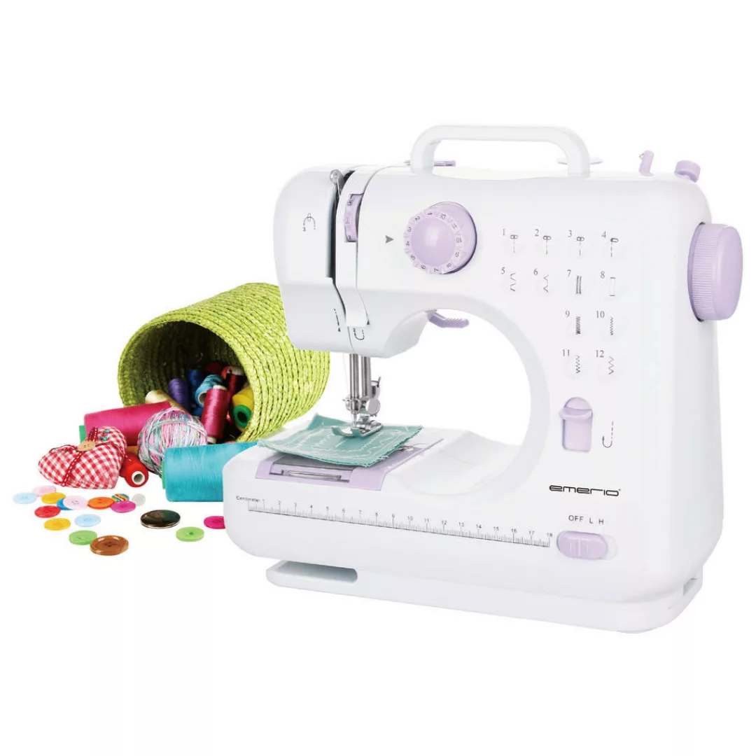 Emerio Nähmaschine SEW-121820 weiß lila Kunststoff B/H/T: ca. 27,5x26x12,1 günstig online kaufen