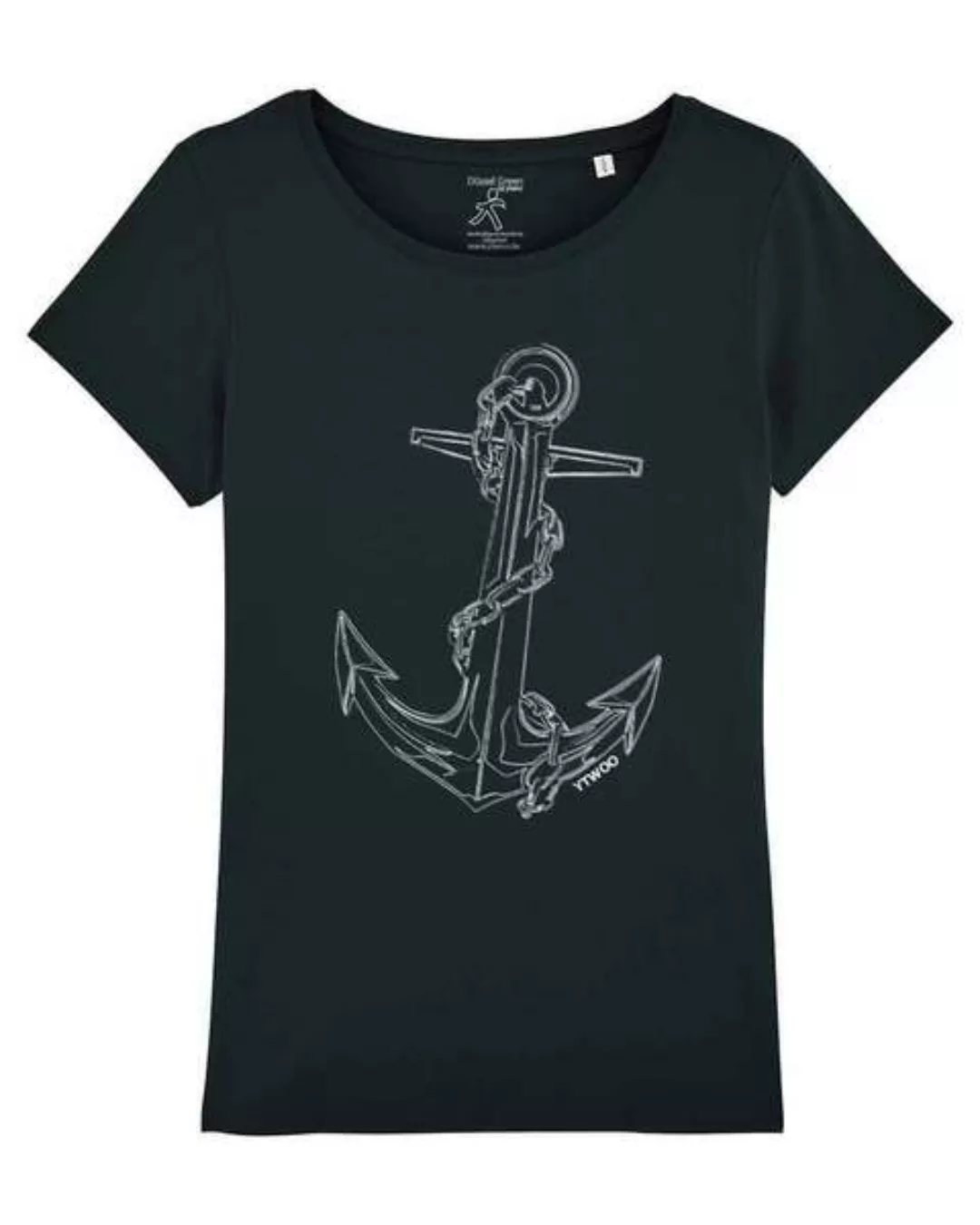 Damen T-shirt Mit Anker. Bio Shirt Mit Anchor. günstig online kaufen