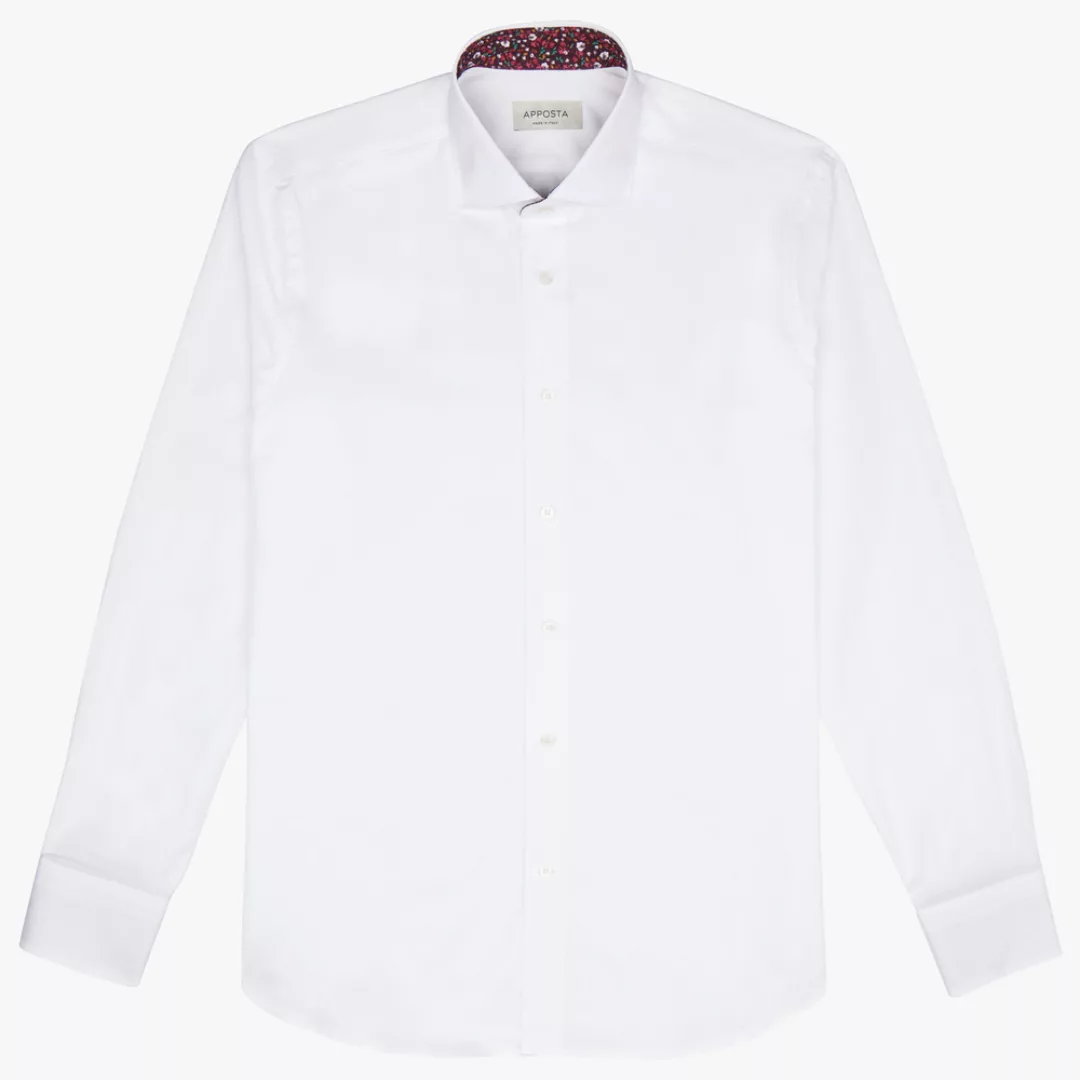 Hemd  einfarbig  weiß 100% reine baumwolle popeline doppelt gezwirnt, krage günstig online kaufen