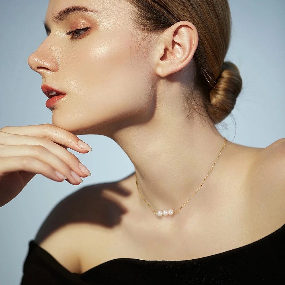 Runde Perlé Perlenkette kurze Kette, Choker günstig online kaufen