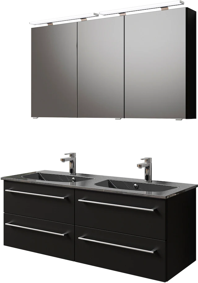 Saphir Badmöbel-Set "Serie 6025 2-teilig Mineralmarmor-Waschtisch mit LED-S günstig online kaufen