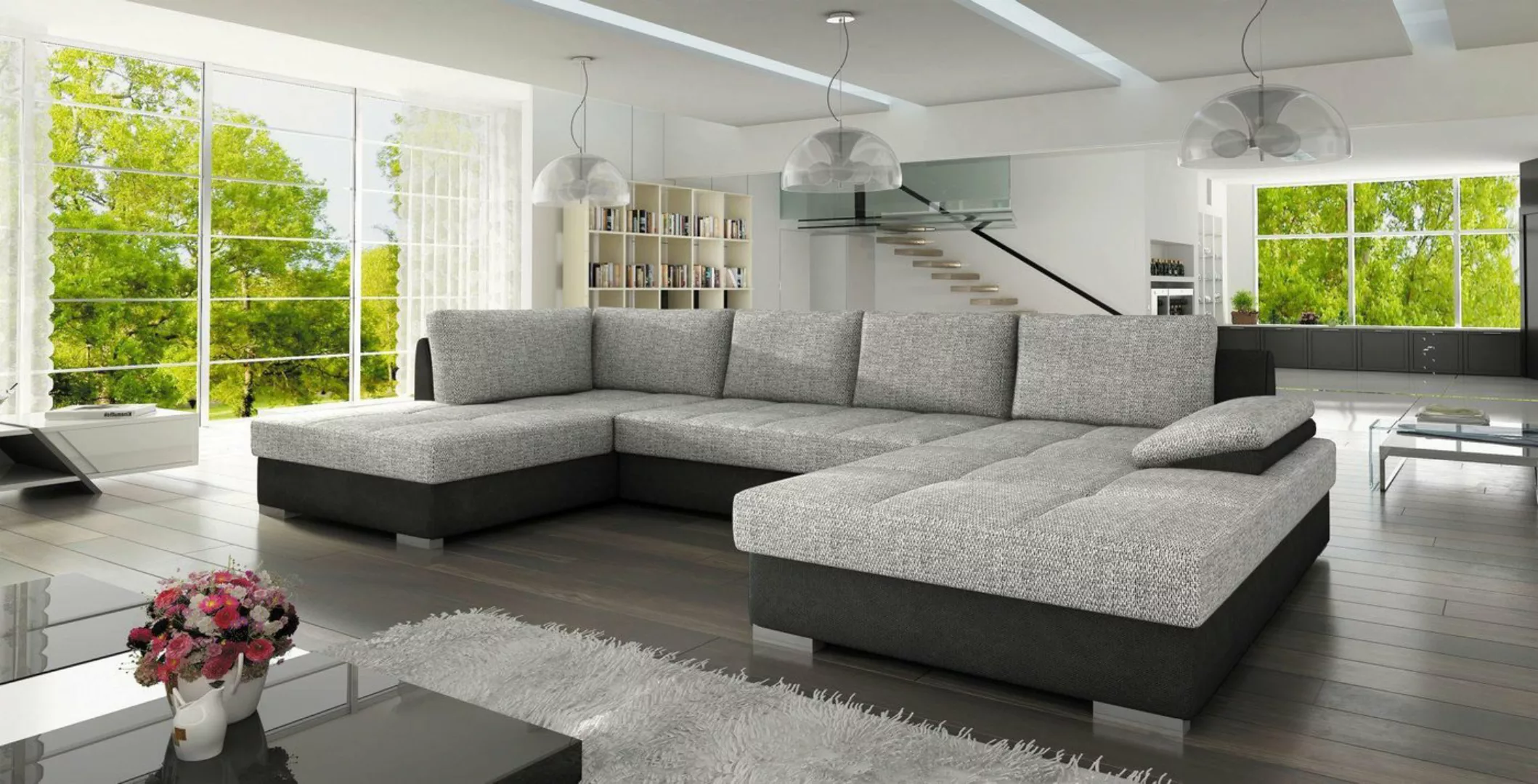 Xlmoebel Ecksofa Neue Ecksofa-Garnitur in U-Form mit großem Design für das günstig online kaufen