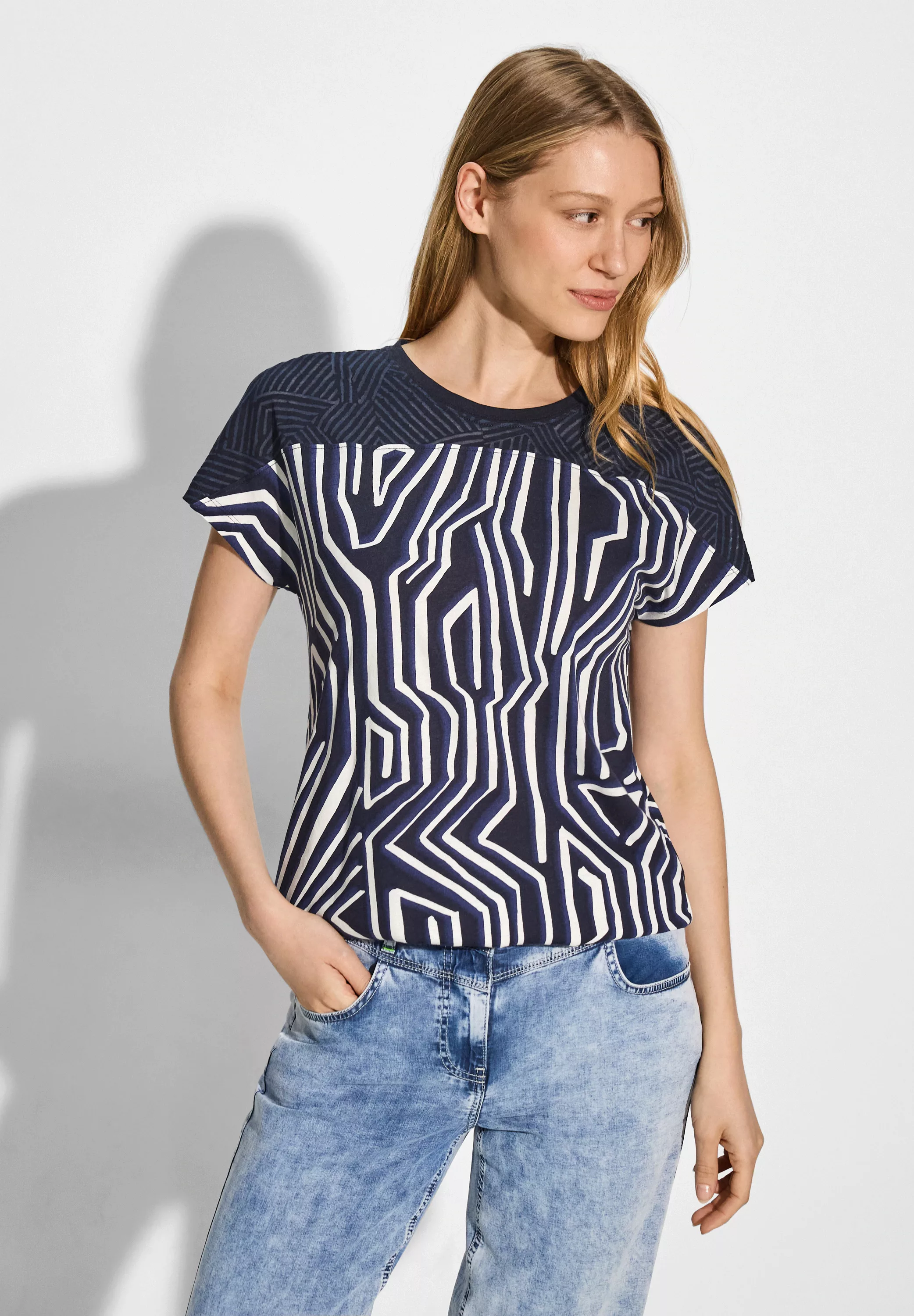 Cecil Kurzarmshirt - Damen kurzarm Shirt -  Tunika-Shirt mit Print günstig online kaufen