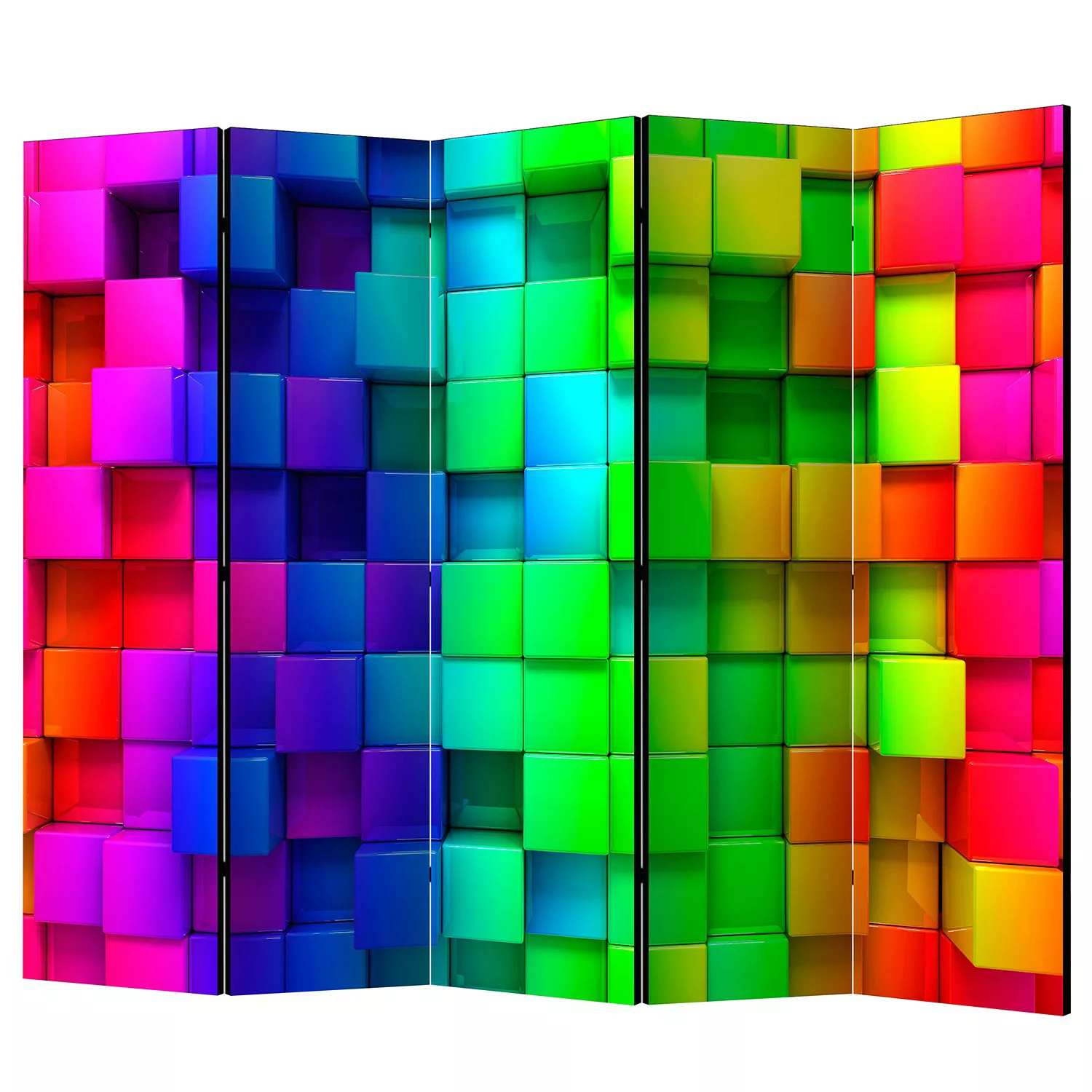 home24 Paravent Colourful Cubes günstig online kaufen