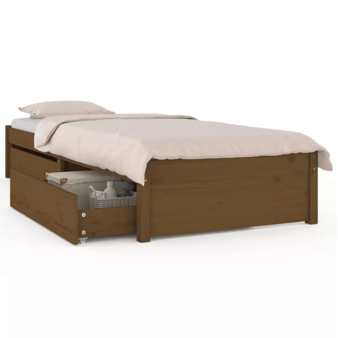 Vidaxl Bett Mit Schubladen Honigbraun 75x190 Cm 2ft6 Small Single günstig online kaufen