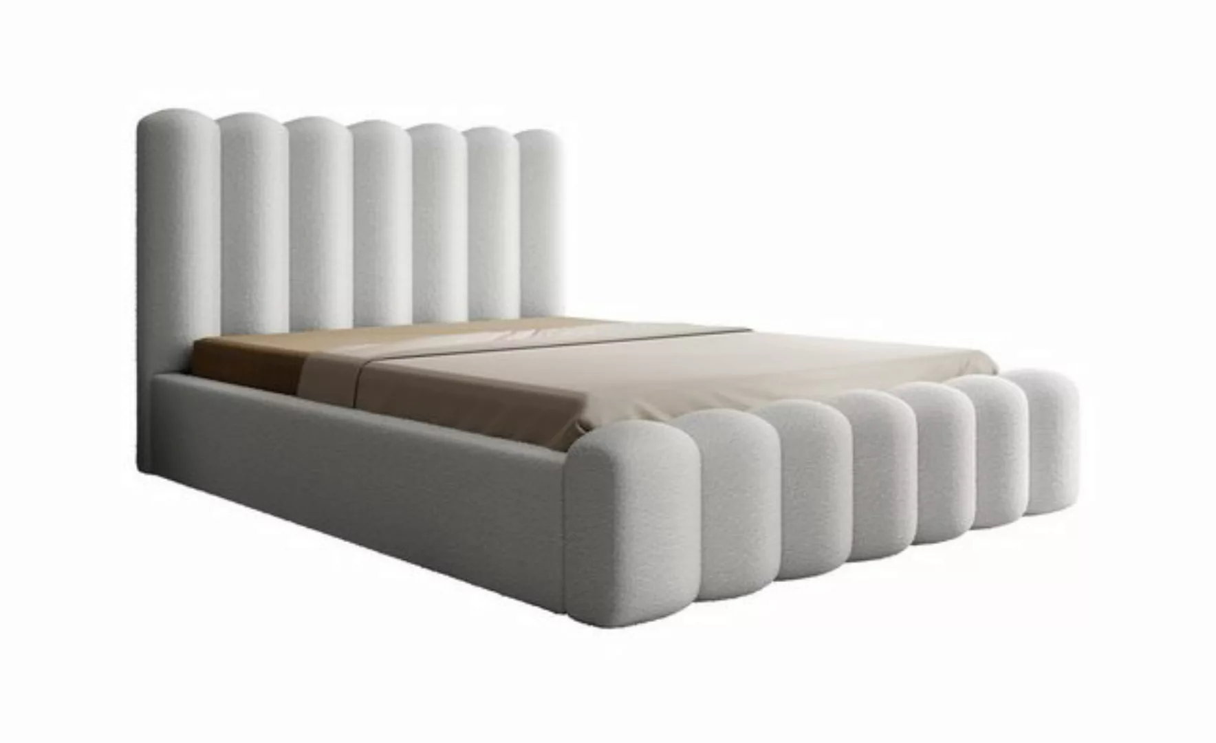 Fun Möbel Polsterbett Doppelbett MACON in Stoff Euphoria (Kopfteil mit Step günstig online kaufen