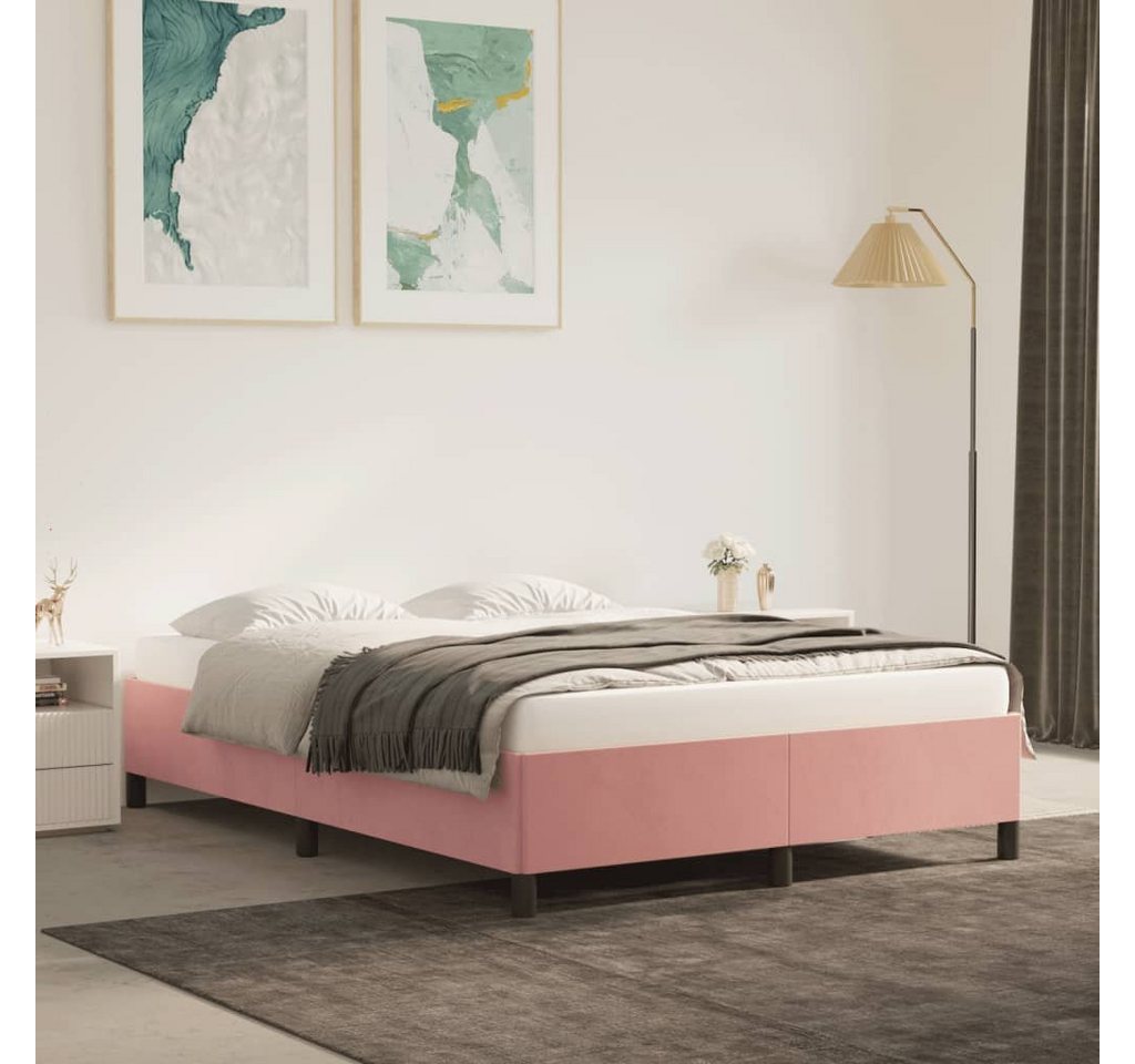 furnicato Bett Bettgestell Rosa 140x200 cm Samt günstig online kaufen