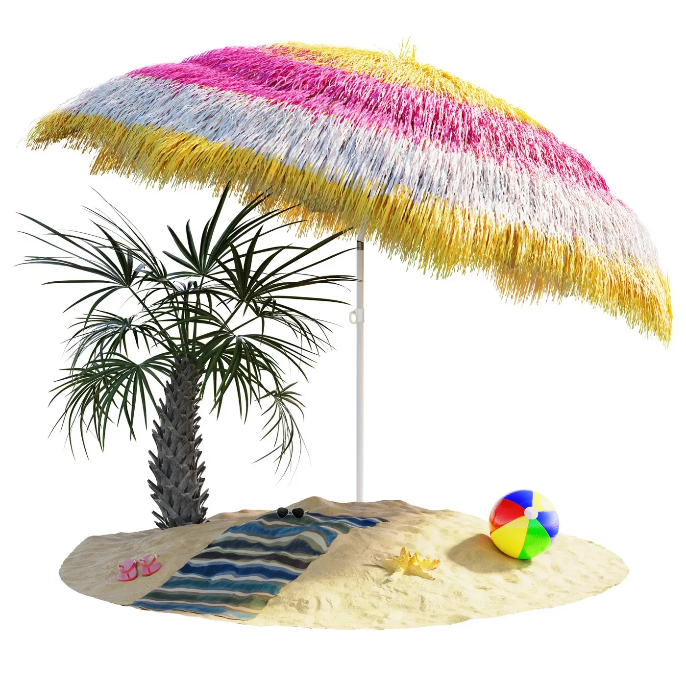 Sonnenschirm Hawaii Bunt Ø160cm UV-Schutz 30+ günstig online kaufen
