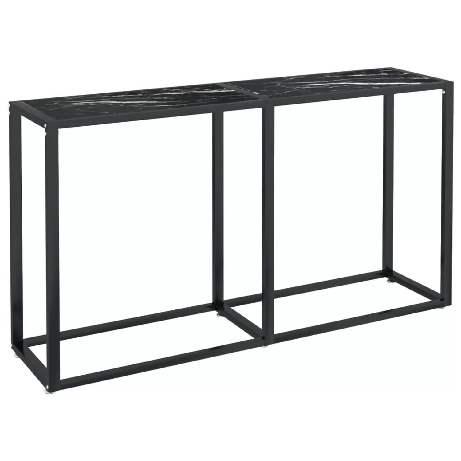 vidaXL Konsolentisch Schwarz Marmor-Optik 140x35x75,5 cm Hartglas günstig online kaufen