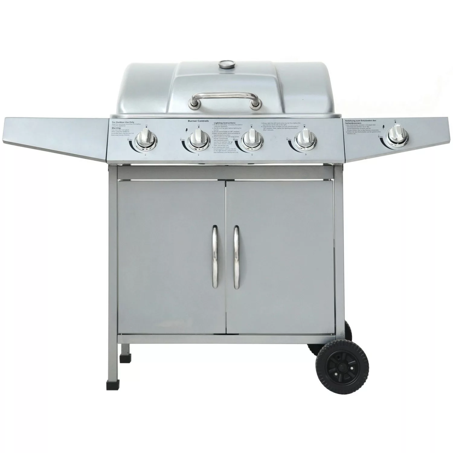 El Fuego Gasgrill Dayton 4 Brenner mit Seitenbrenner Silber günstig online kaufen