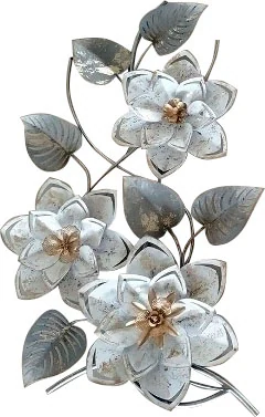 Myflair Möbel & Accessoires Wandbild "Wandbild Blumen, silber/weiß", maschi günstig online kaufen