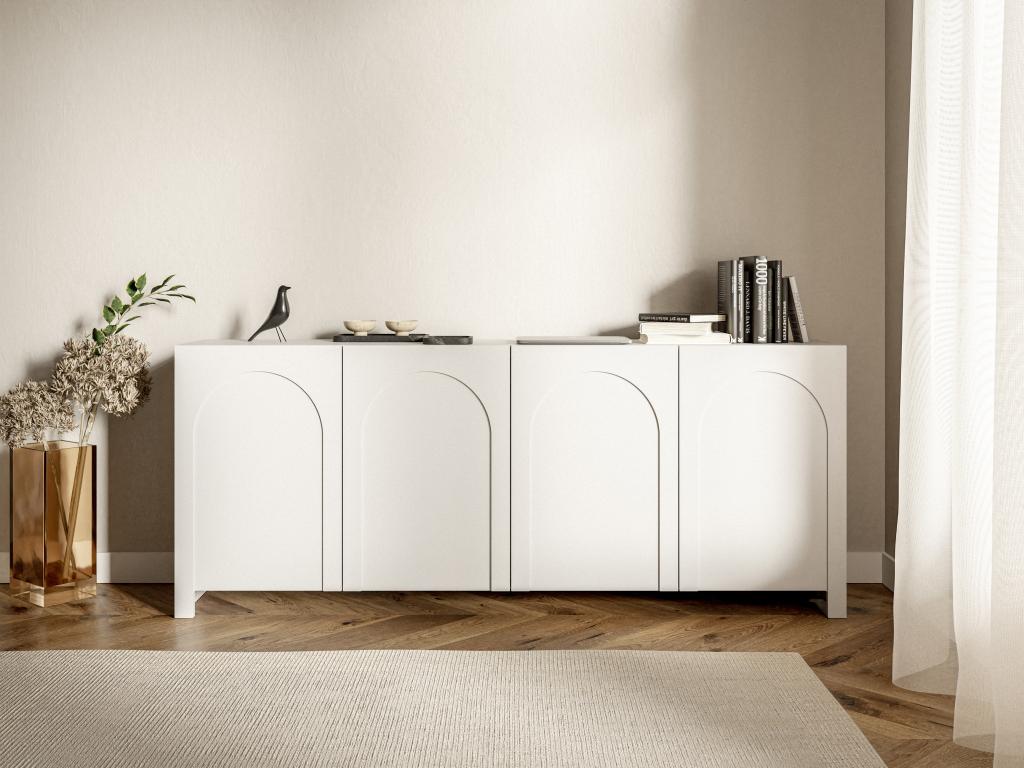 Sideboard mit 4 Türen - MDF - Weiß - DELANYA günstig online kaufen