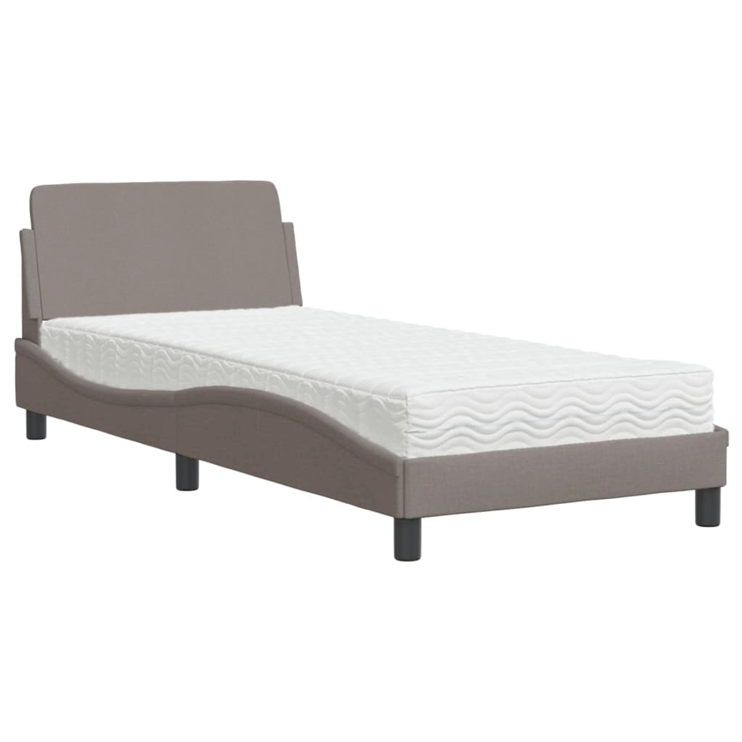 vidaXL Bett mit Matratze Taupe 90x190 cm Stoff2009565 günstig online kaufen