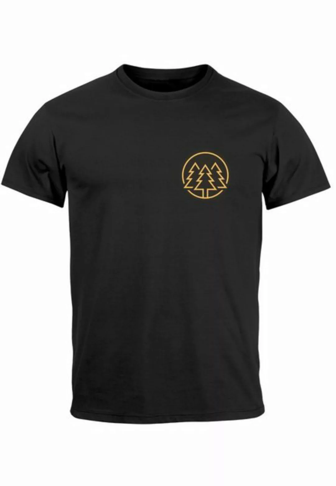 Neverless Print-Shirt Herren T-Shirt Print Logo Wald Bäume Outdoor Wandern günstig online kaufen