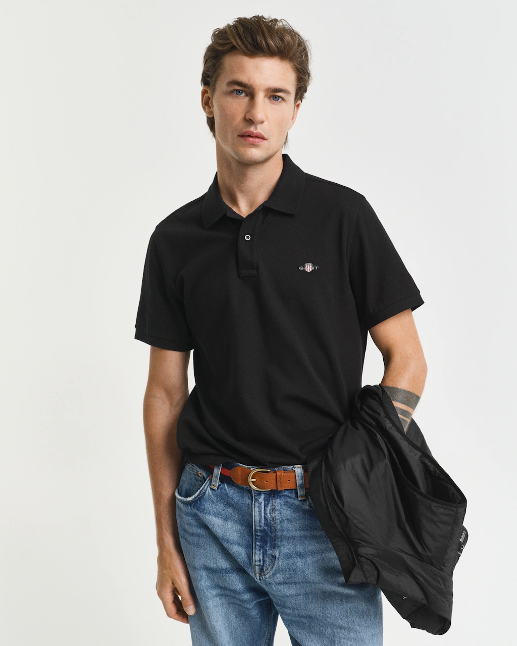 Gant Shield Piqué Poloshirt Schwarz - Größe 4XL günstig online kaufen
