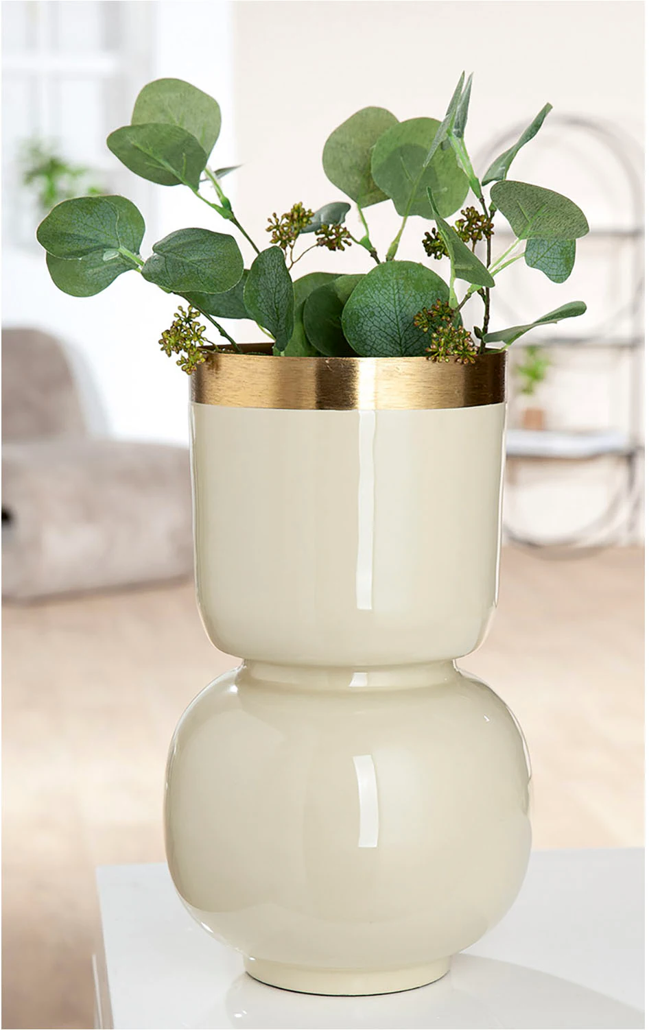 GILDE Tischvase »Vase Roro mit Goldrand«, (1 St.) günstig online kaufen