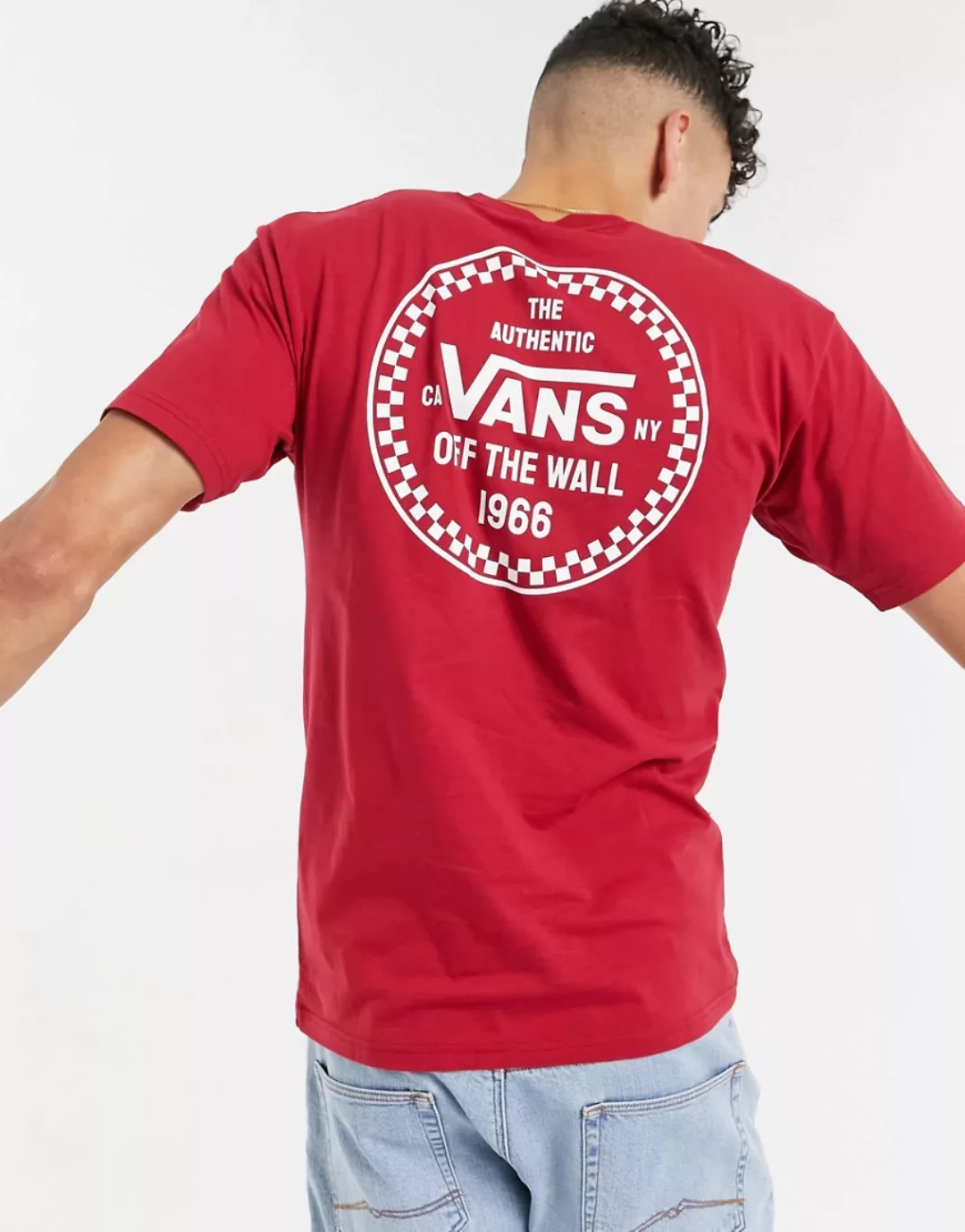 Vans – Checker 66 – T-Shirt in Rot günstig online kaufen