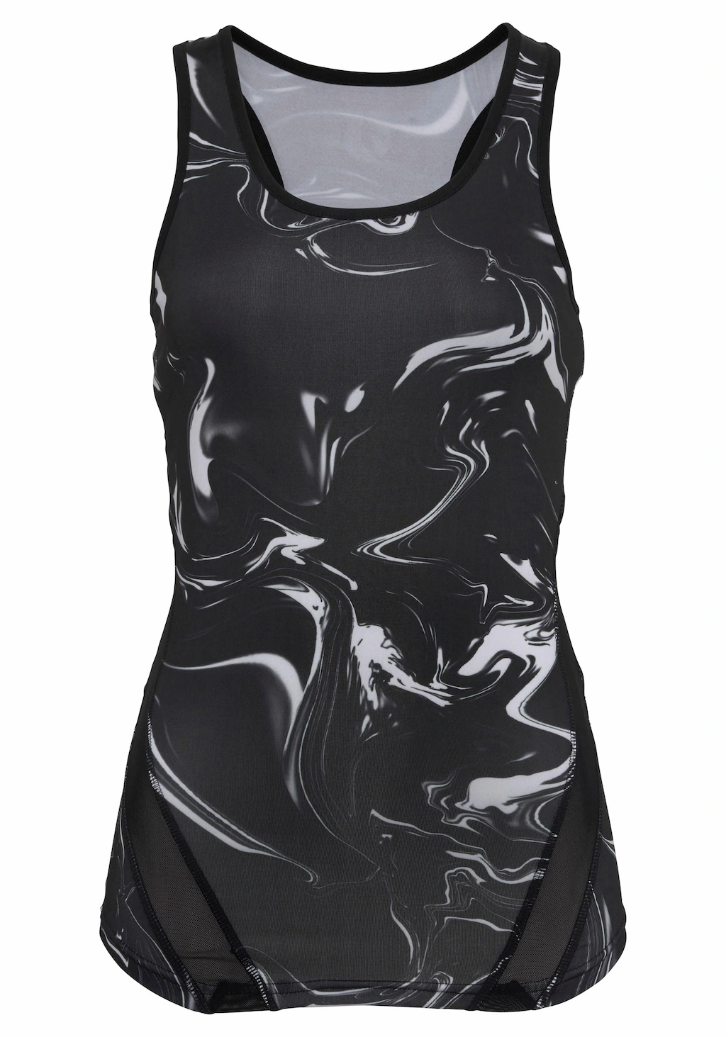 LASCANA ACTIVE Funktionsshirt "Black Marble", Sportshirt mit breitem Racerb günstig online kaufen