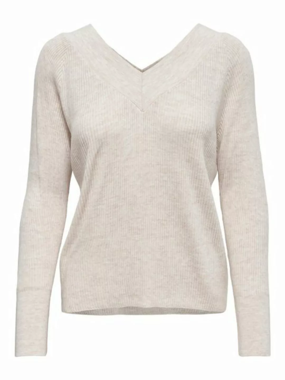 ONLY V-ausschnitt Strickpullover Damen Beige günstig online kaufen