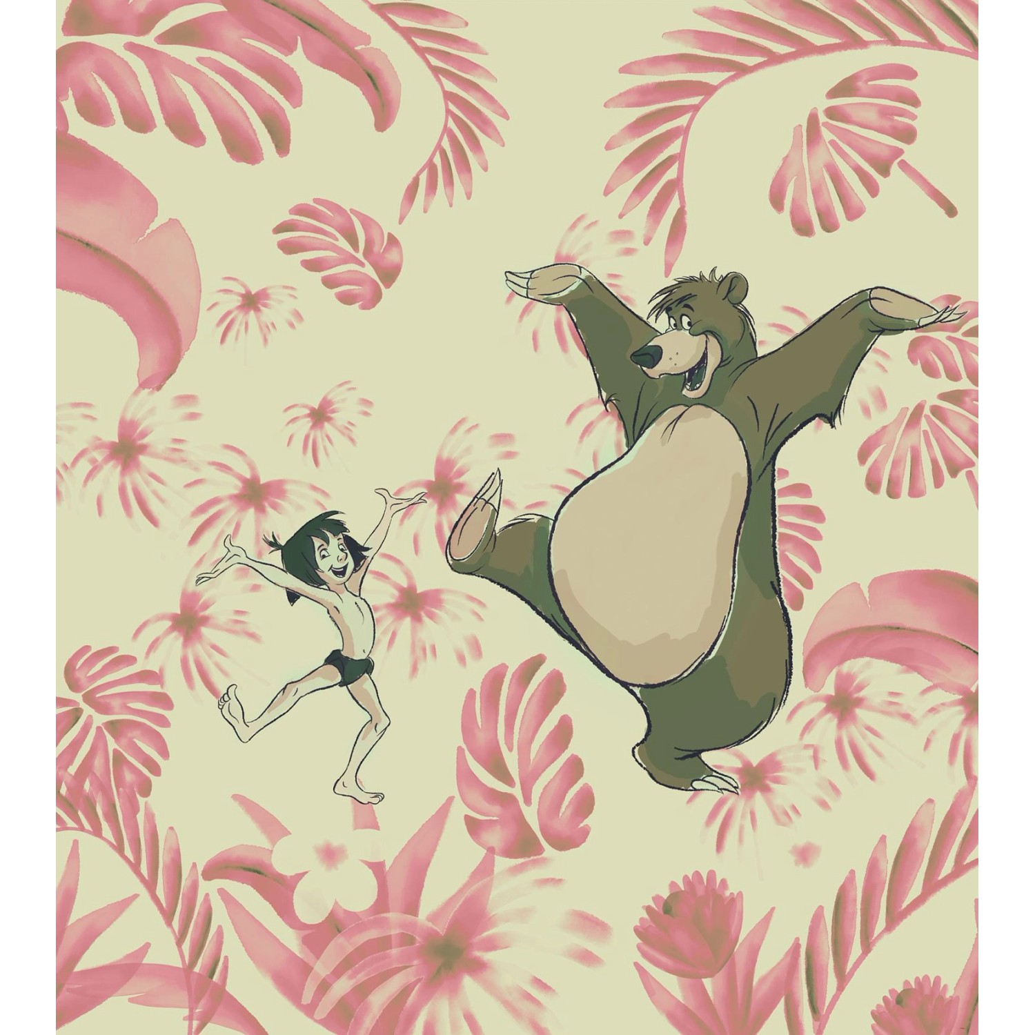 Disney Fototapete Dance The Jungle Beige und Rosa 250 x 280 cm 610062 günstig online kaufen
